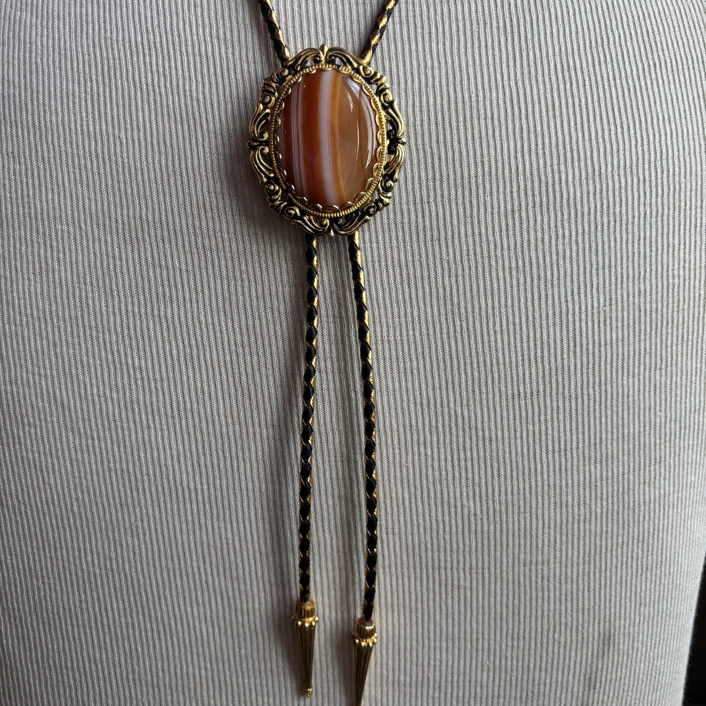 Oval Faux Stone Bolo