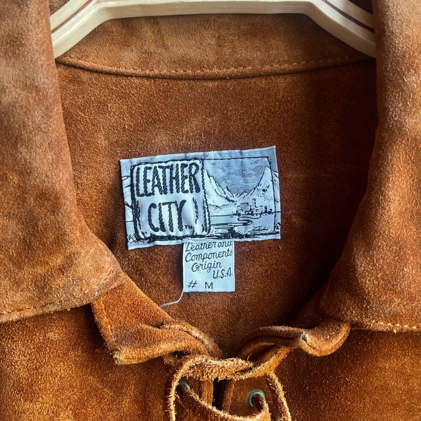 Leather City Brown Fringe Coat