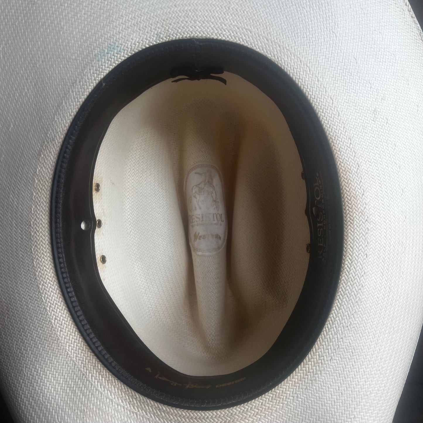 Resistol Straw Hat with Brown Hat Band