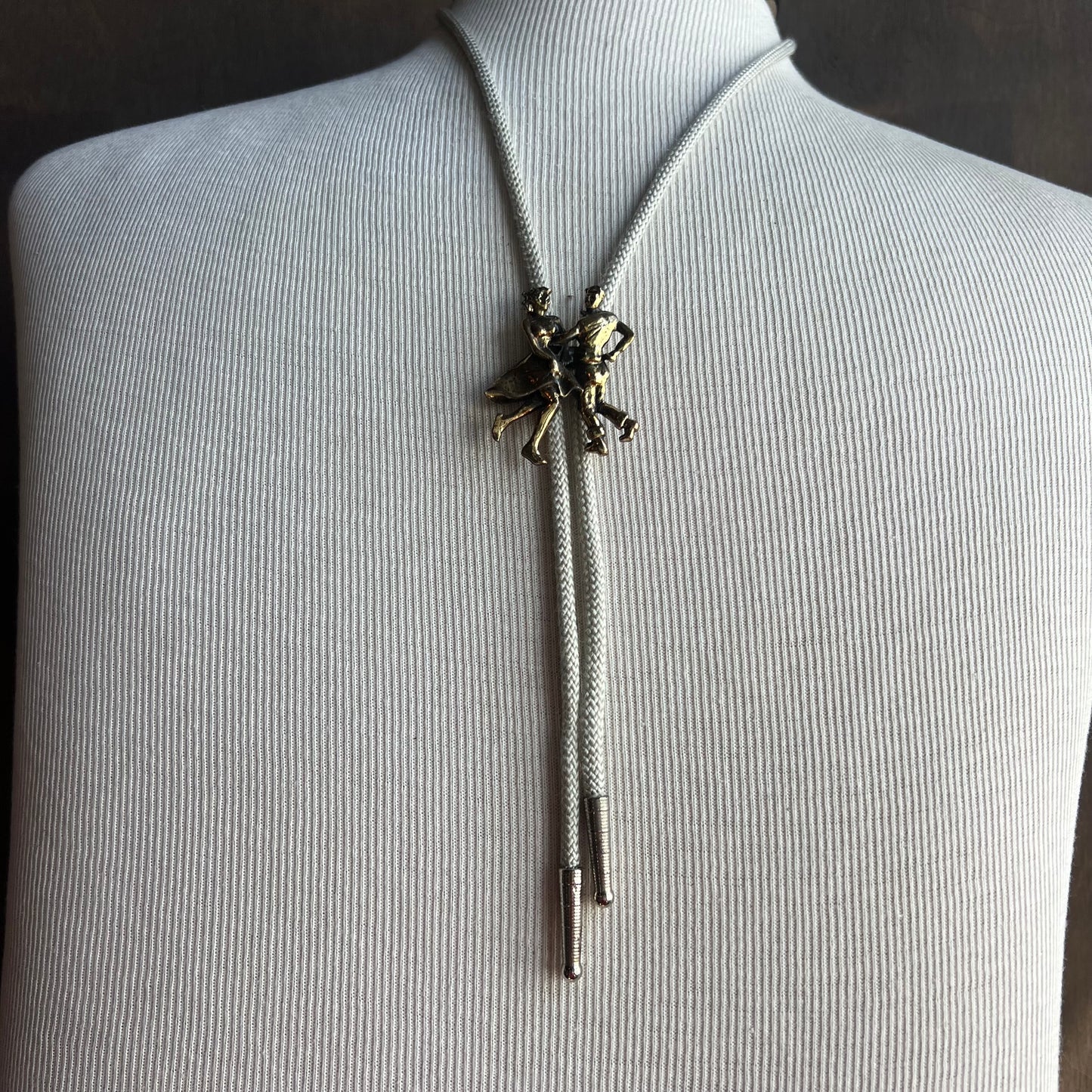 Figures of Couple Square Dancing Bolo Tie