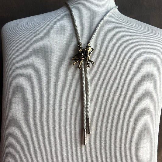 Figures of Couple Square Dancing Bolo Tie