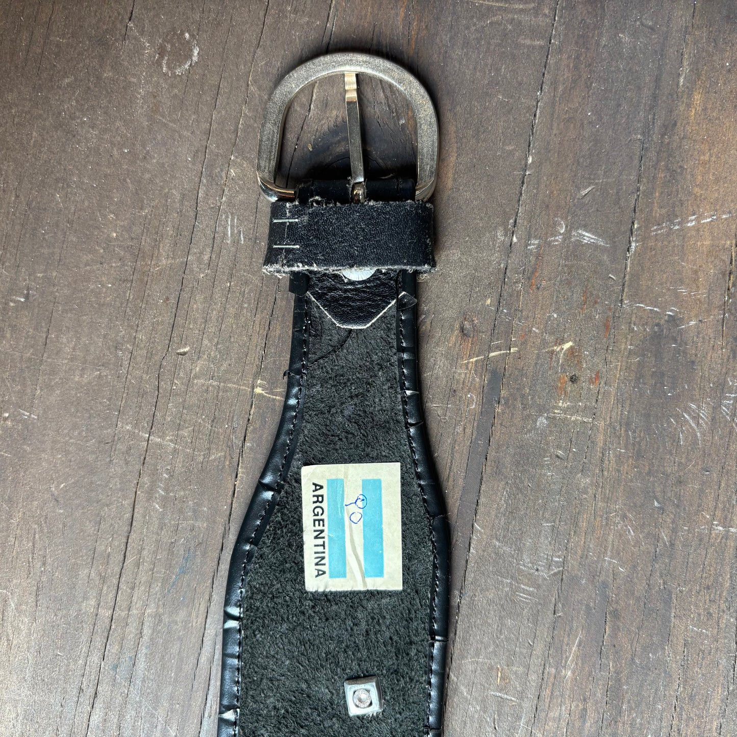 Vintage Black Argentinian Coin Belt