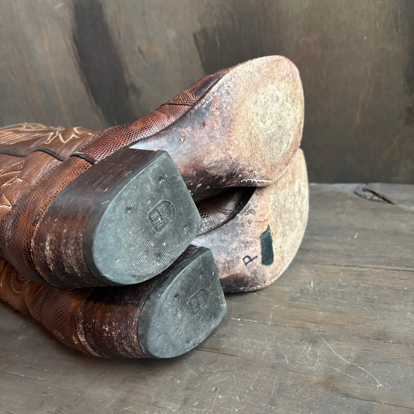 Dan Post Brown Reptile and Leather Boot