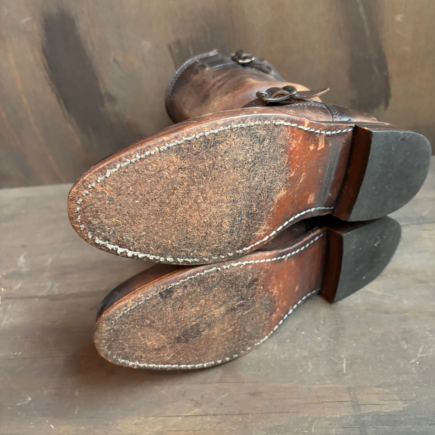 Frye Brown Leather Engineer Boots
