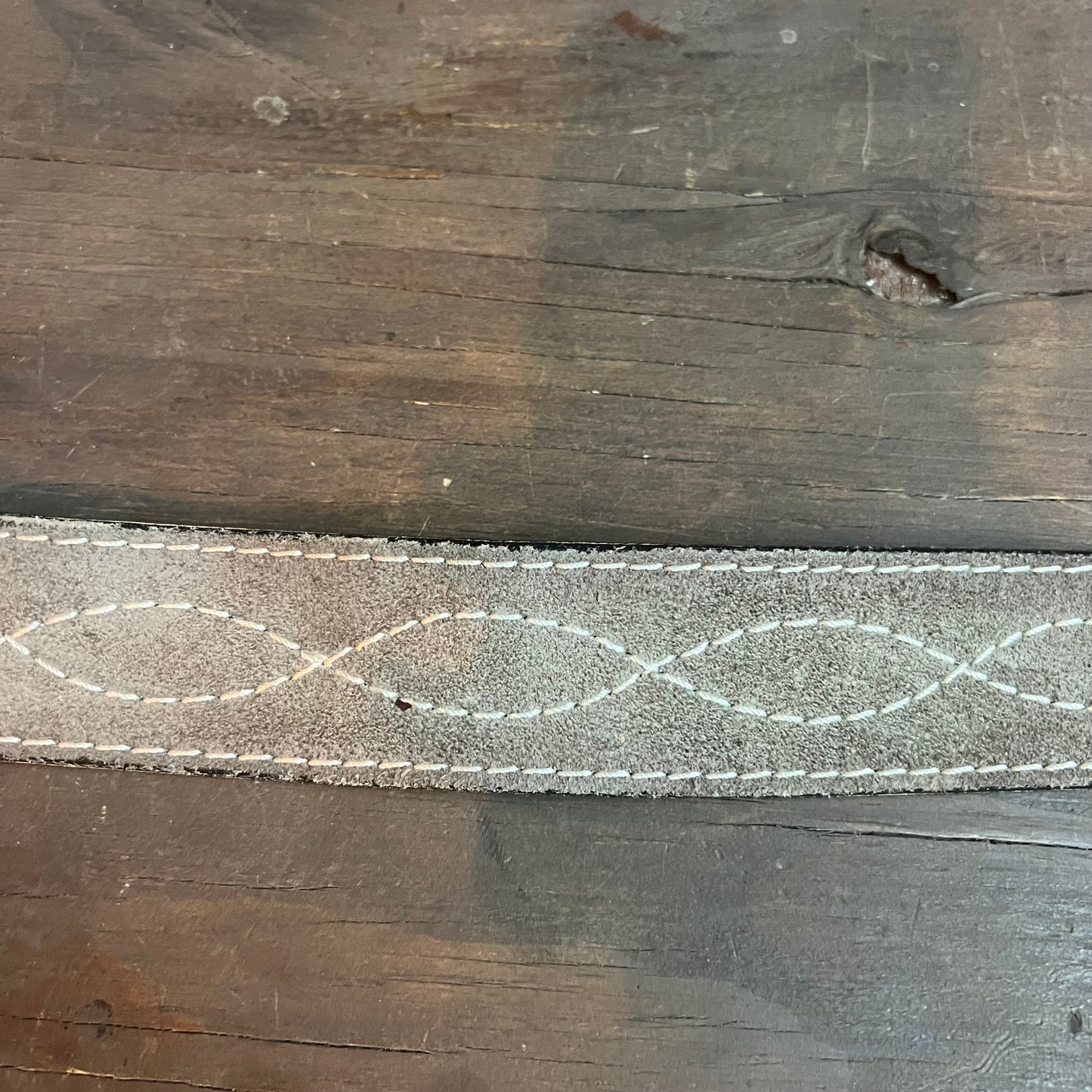 Gray Bonded Leather Belt