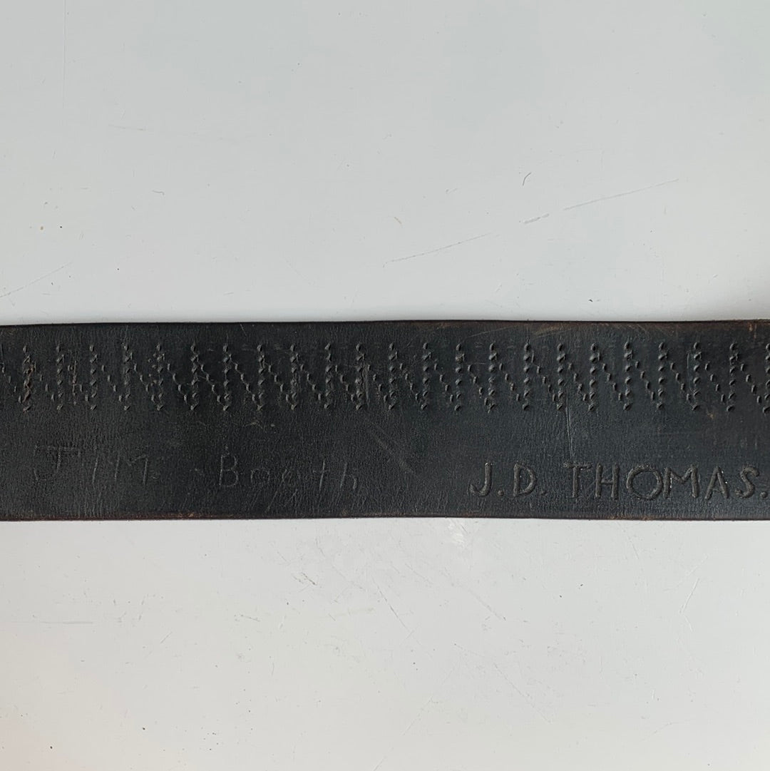 Wide black leather belt with holster (shown with water pistol)