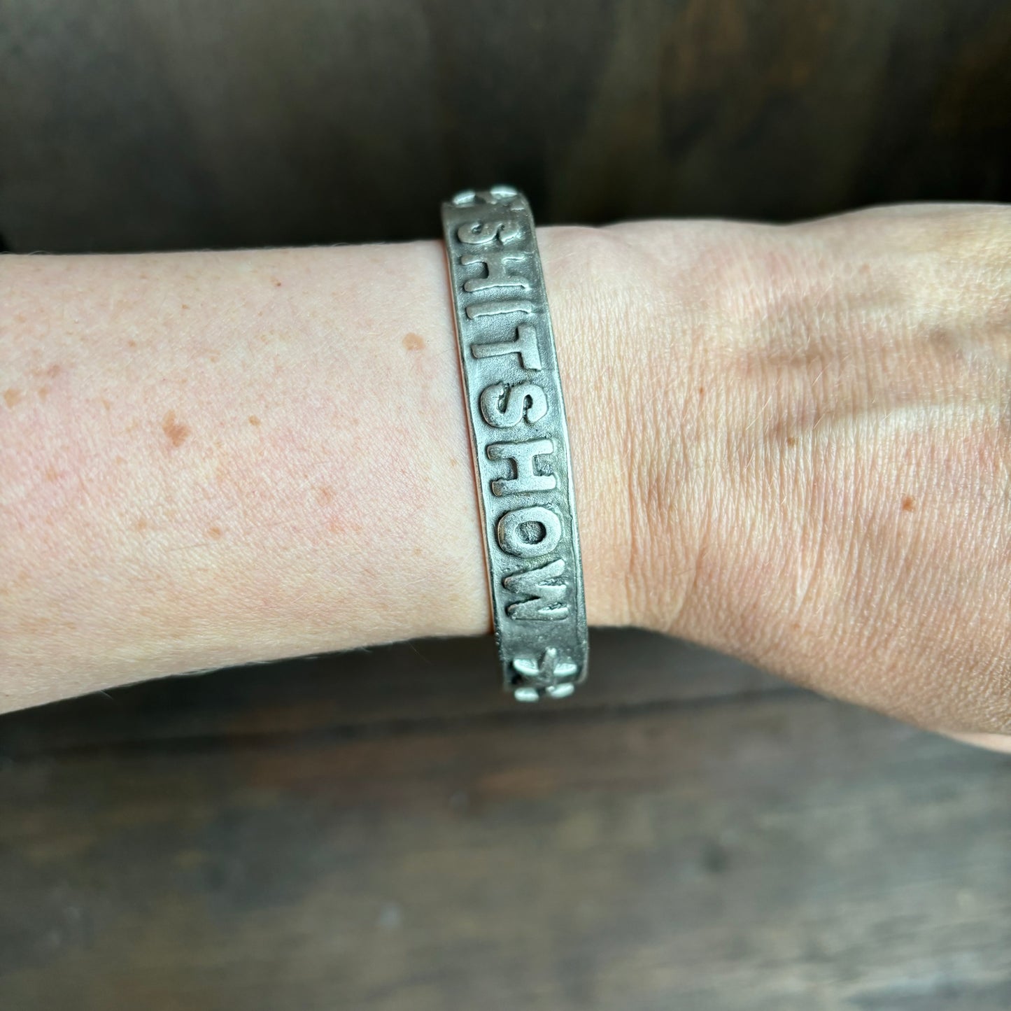 “Shitshow” Wordy Silver Bangle
