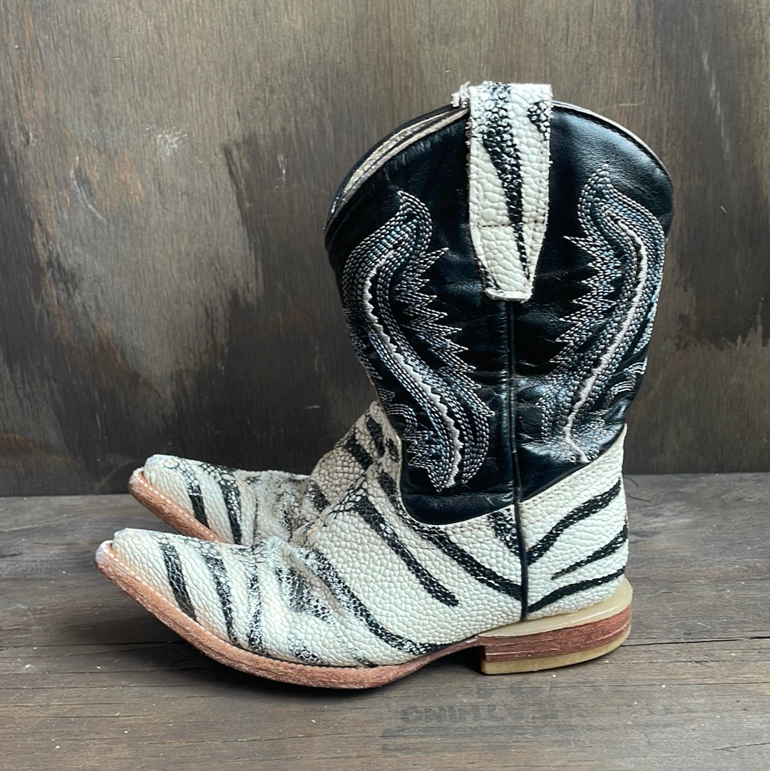 Kids Zebra Print on Crocodile Boots
