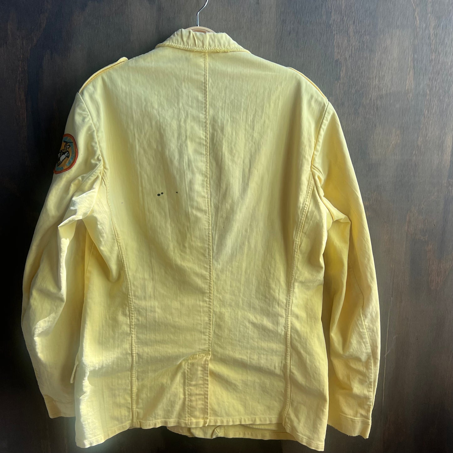 Vintage Yellow Military Jacket with Patches