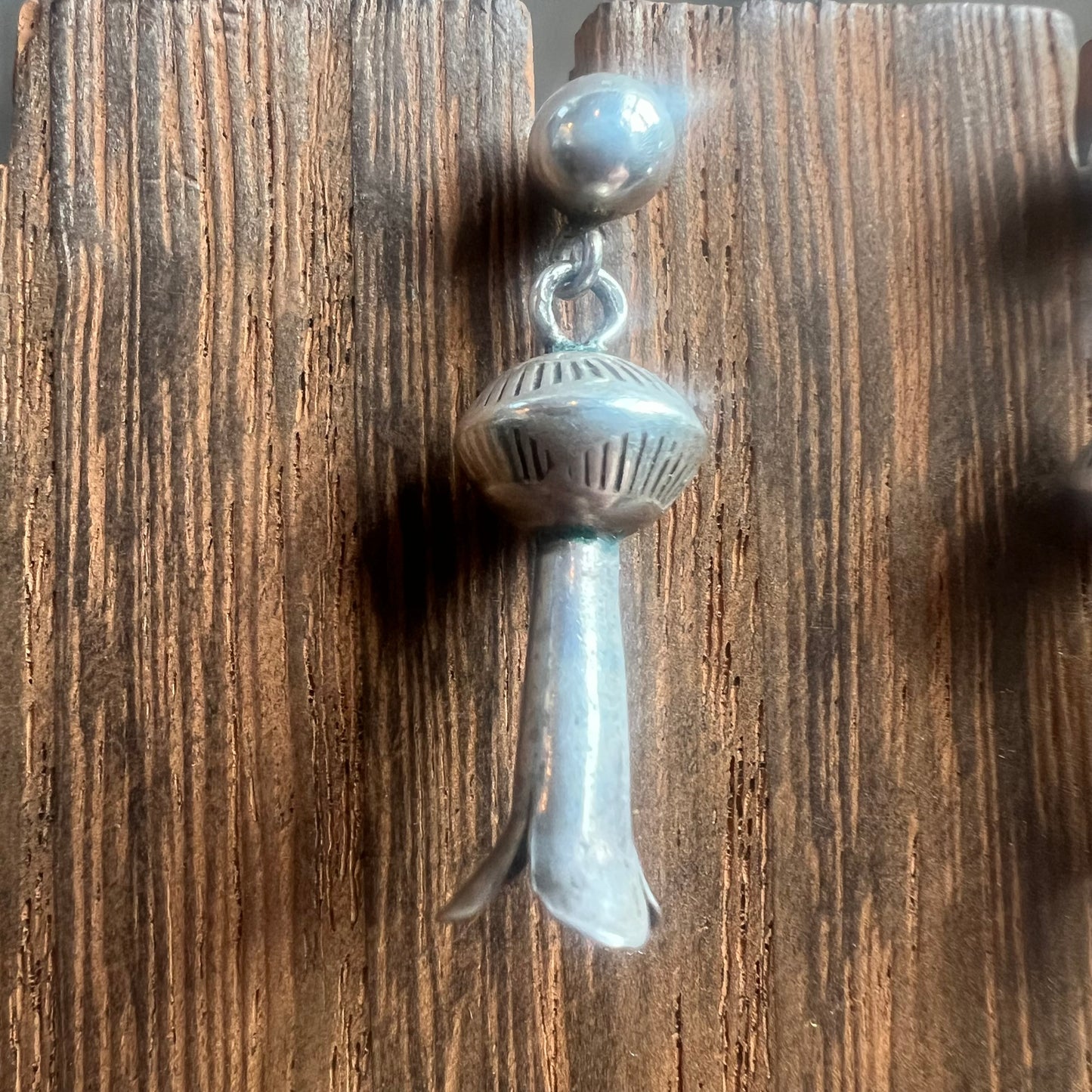 Navajo Silver Squash Blossom Earrings