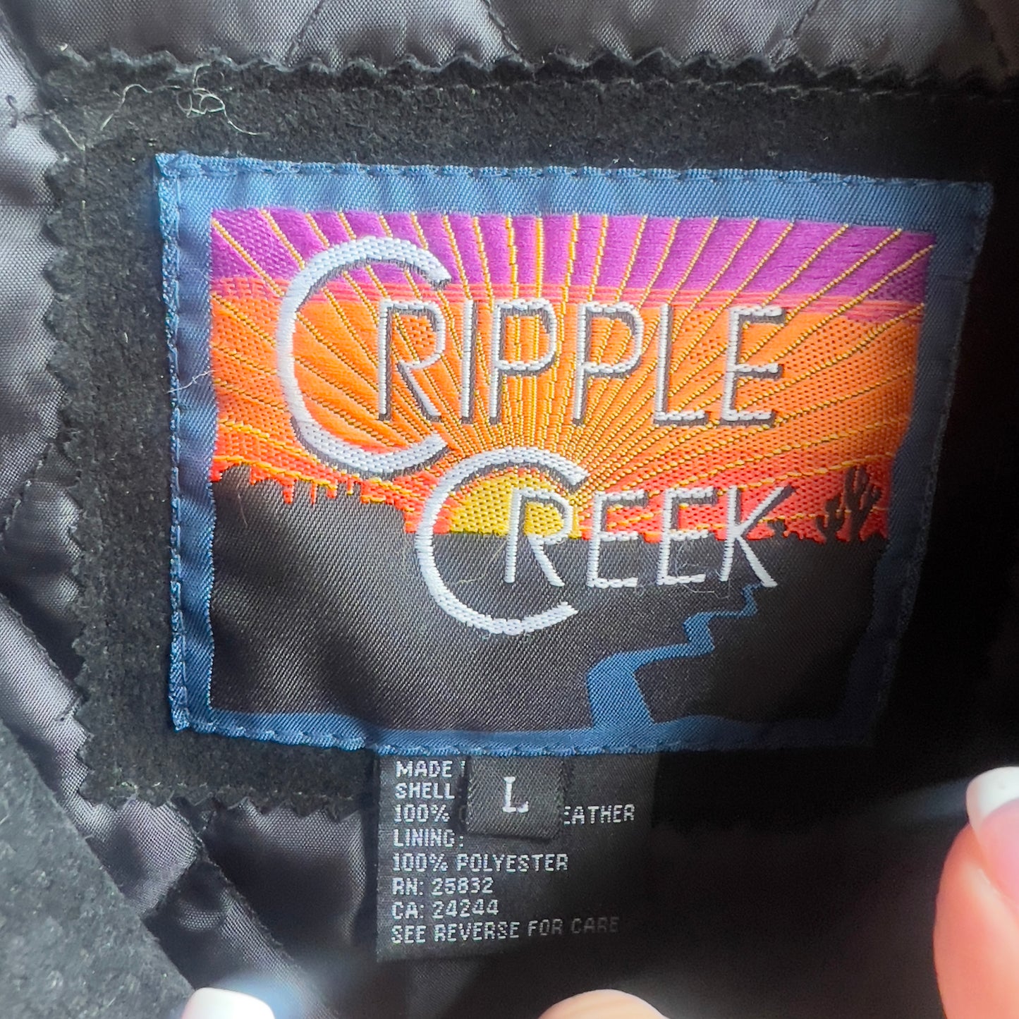 Cripple Creek Black Leather Thunderbird Jacket