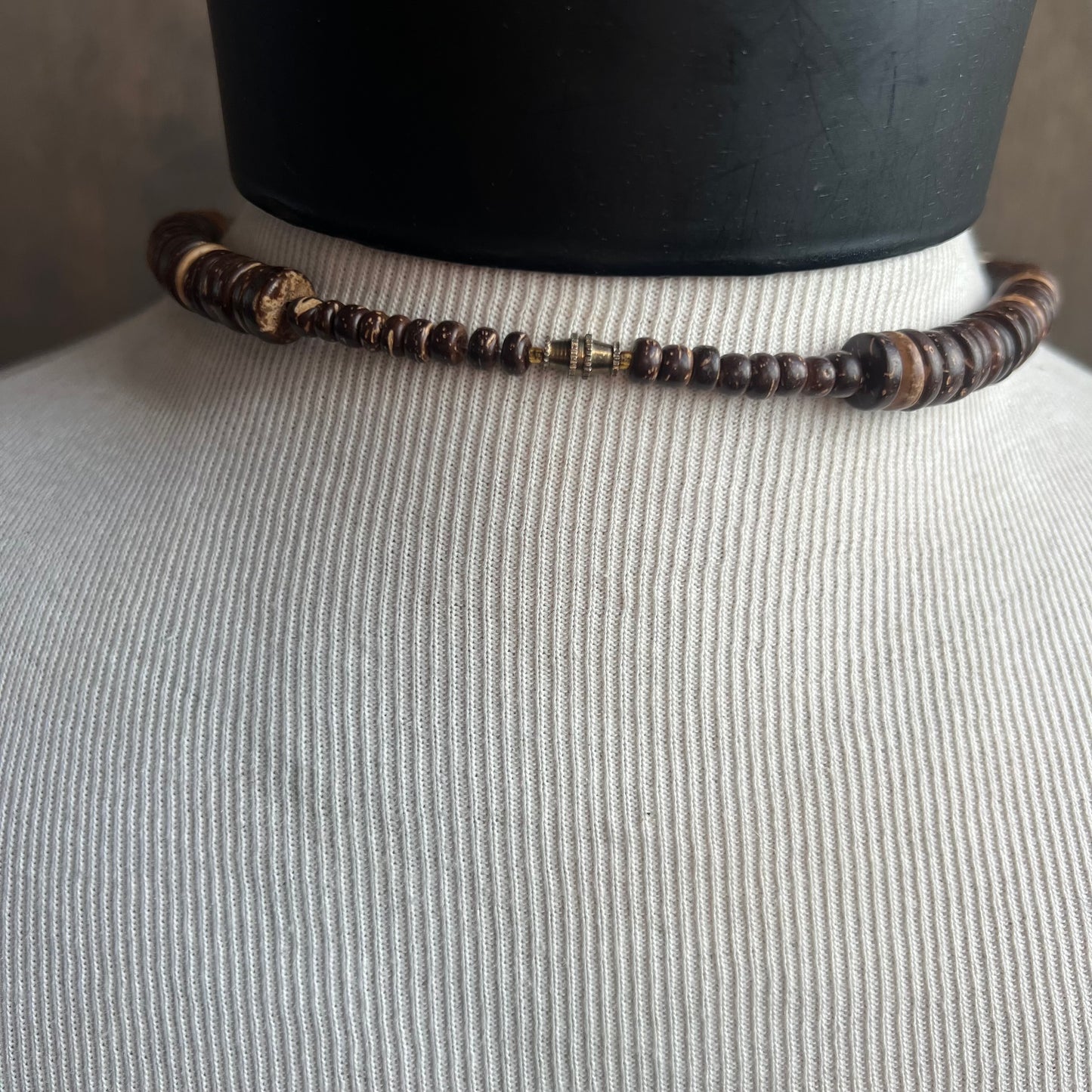 Wood Disk Bead Necklace