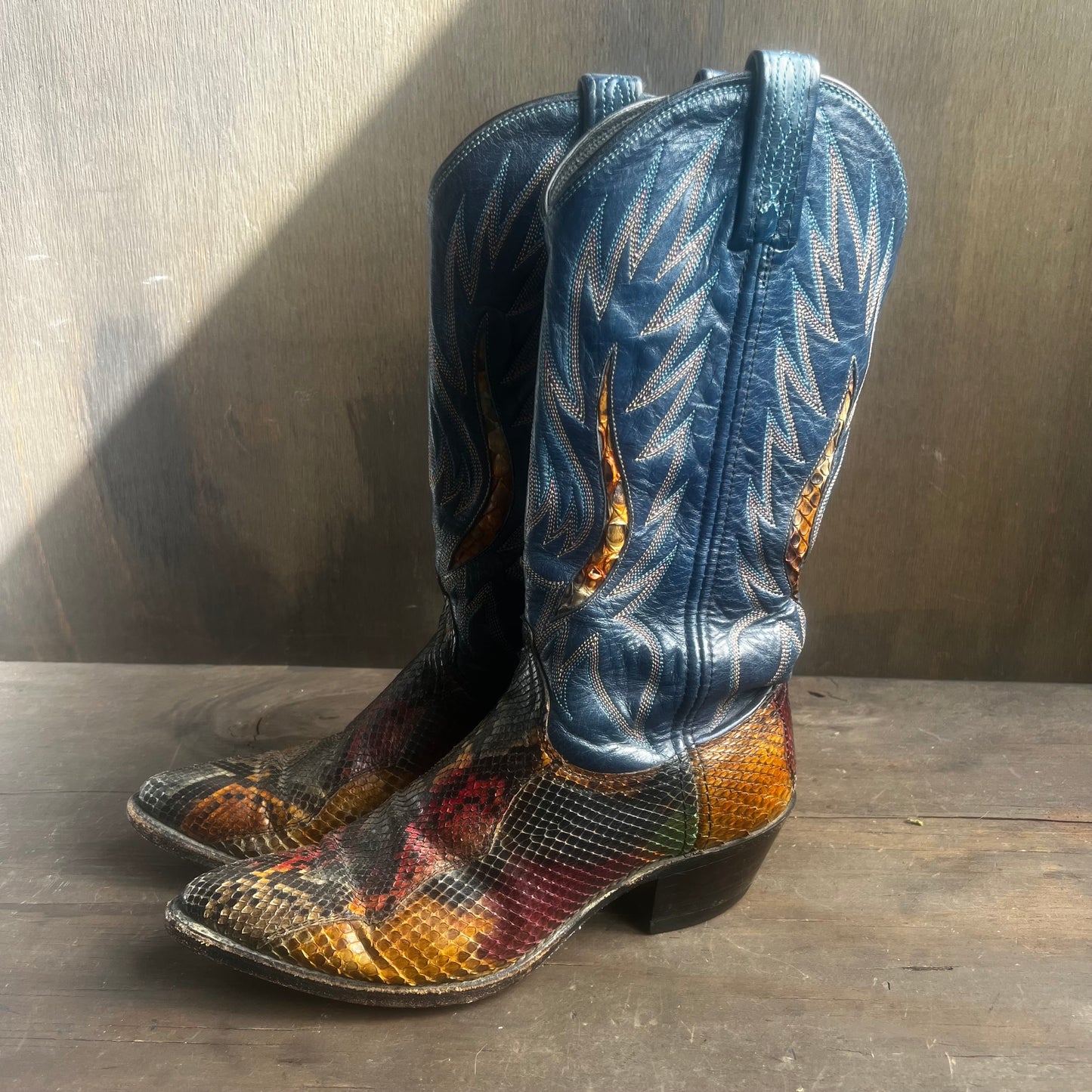 Dan Post Colorful Leather and Reptile Boots
