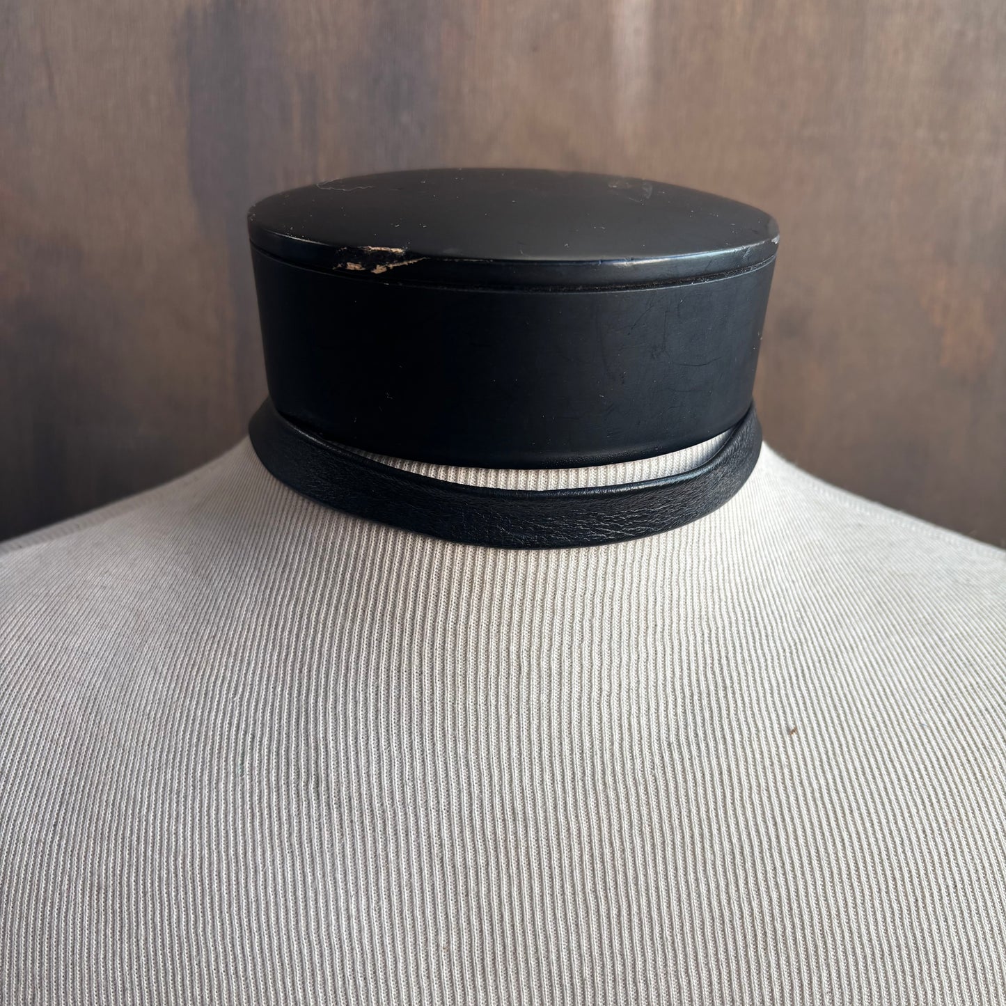 Chunky Turquoise Oval Bolo on Black Tie