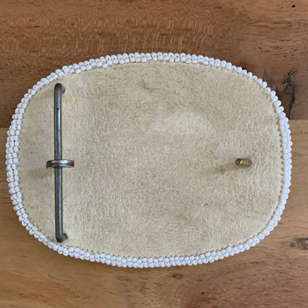 Seed Bead Bald Eagle belt buckle