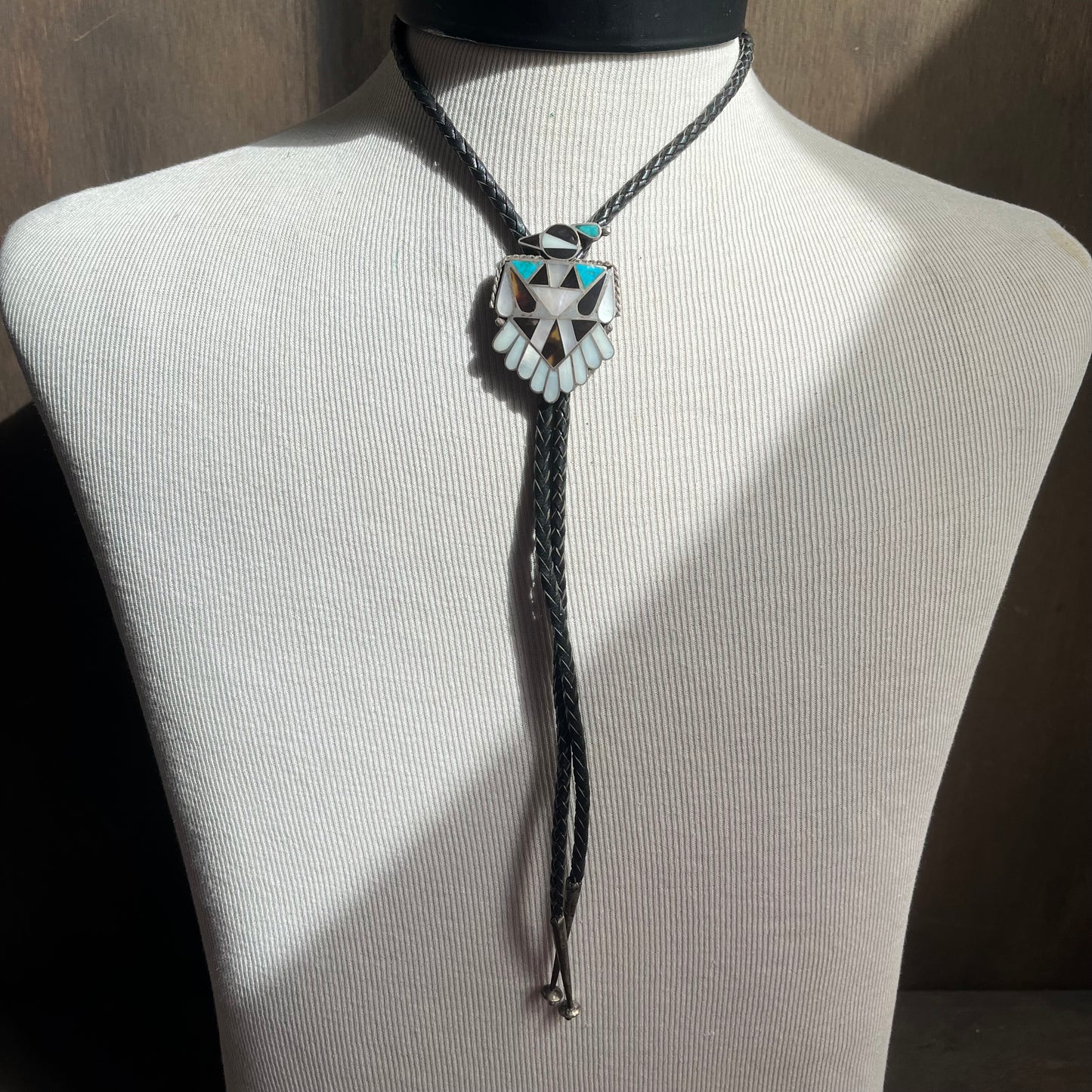 Zuni Thunderbird bolo on black tie