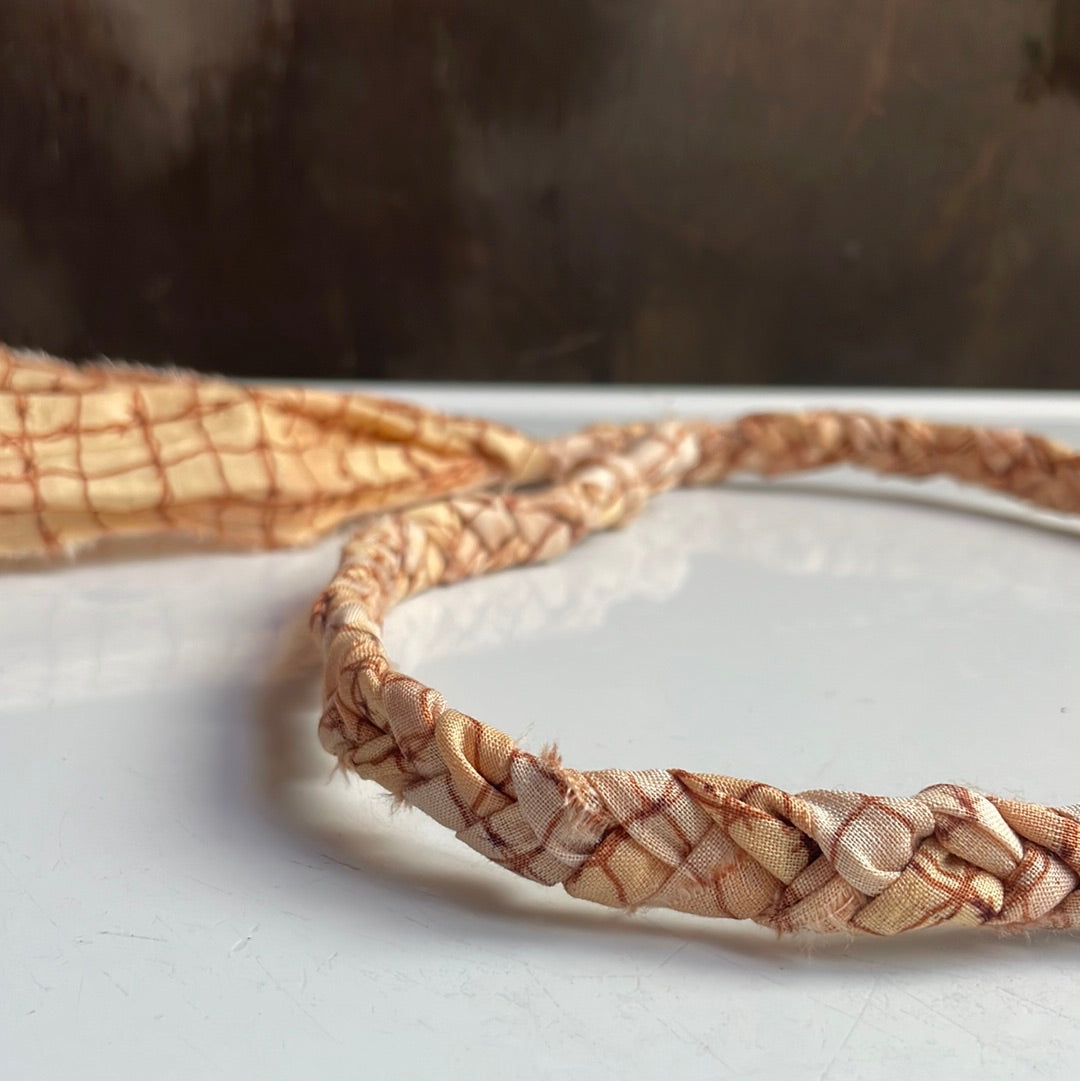 Brown Barded Wire Print Braided Hat Band