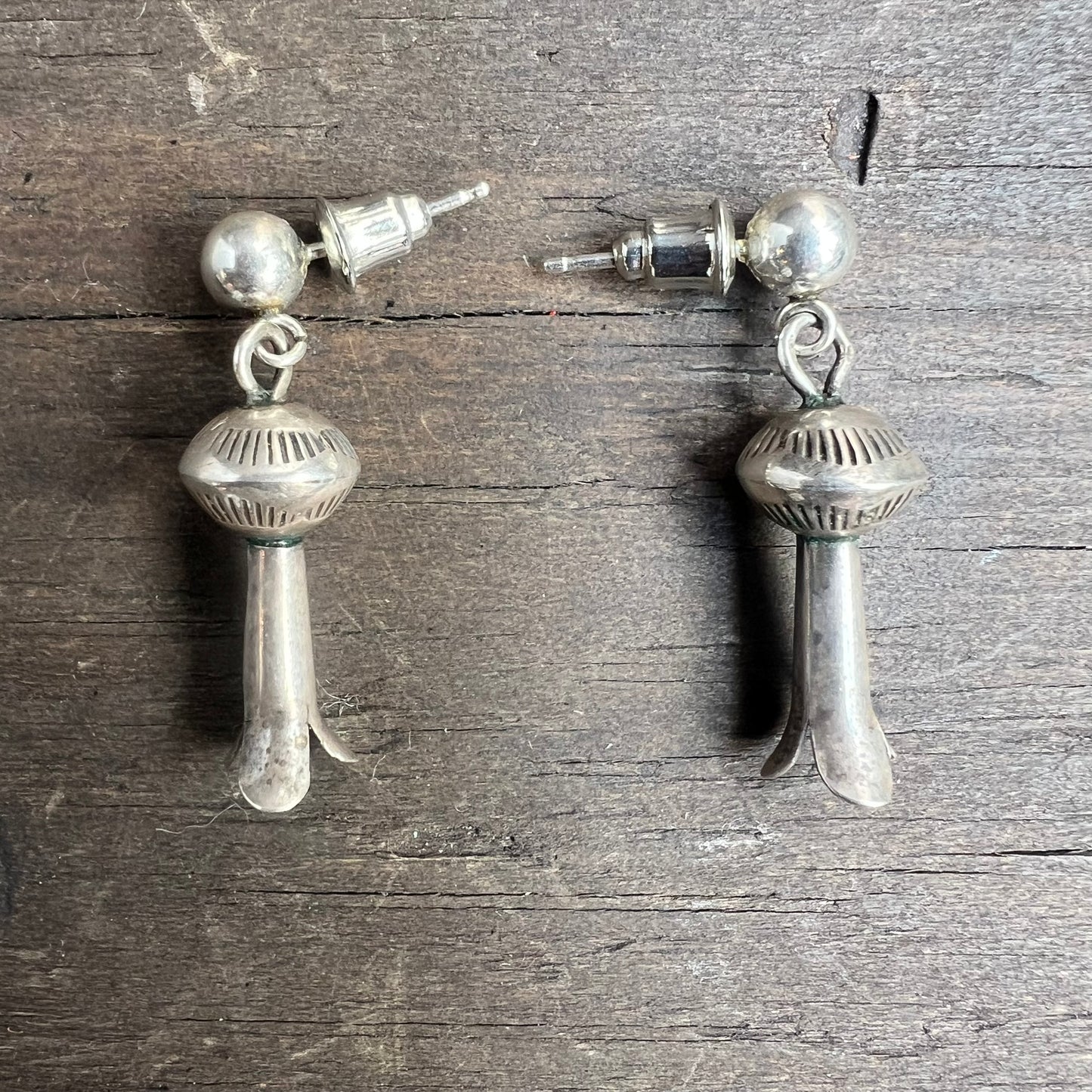 Navajo Silver Squash Blossom Earrings
