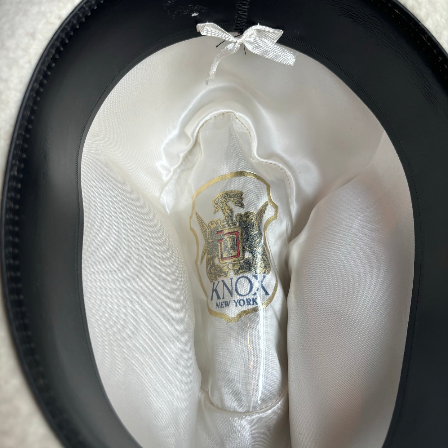 White Knox New York Hat with Feather