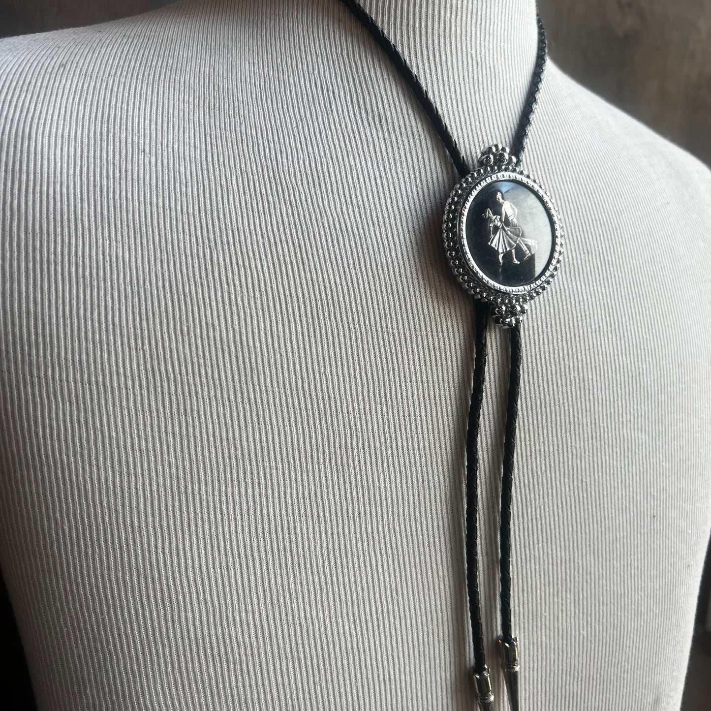 Silver Sqaure Dancer Bolo Tie