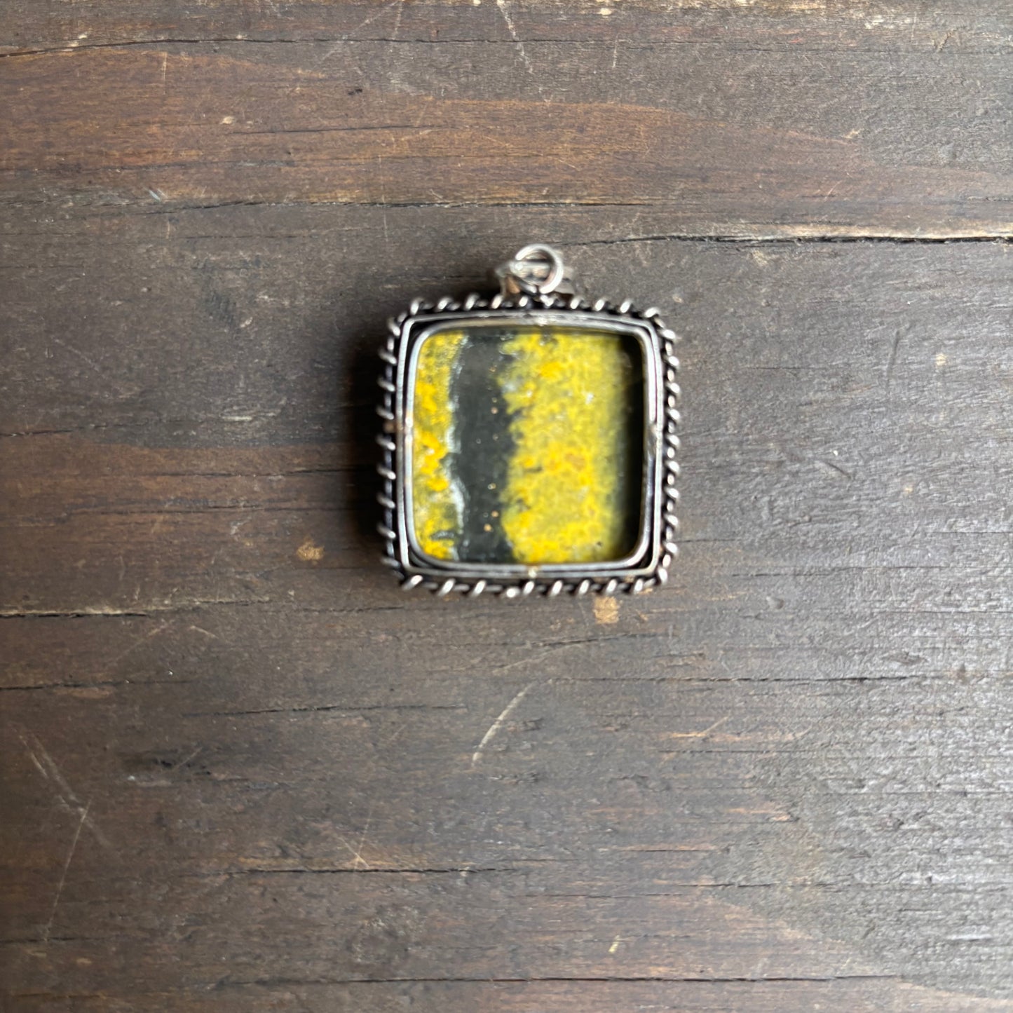 Square Yellow Stone Pendant