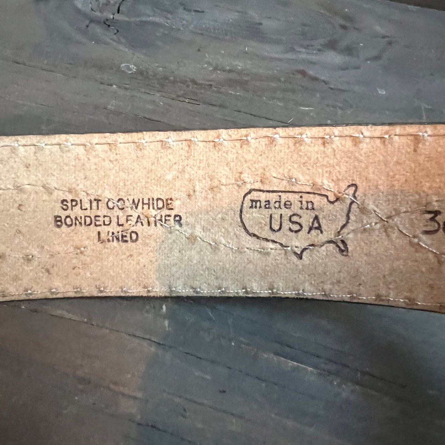 Gray Bonded Leather Belt