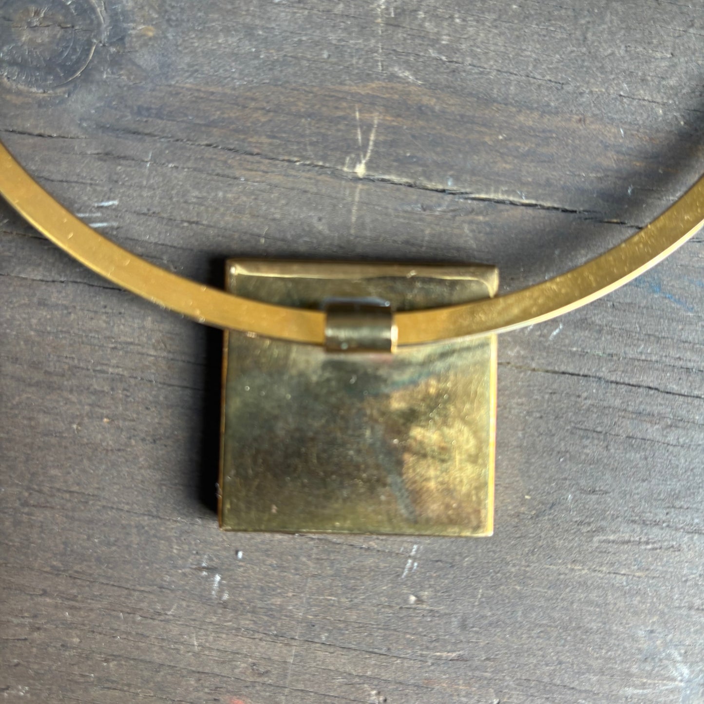 Brass Collar with Abalone Pendant