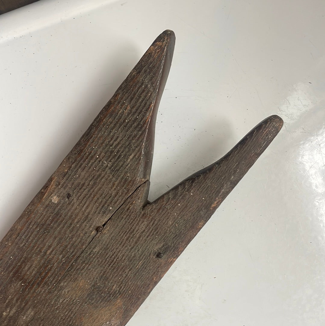 Pointed Antique Dark- Wood Boot Jack