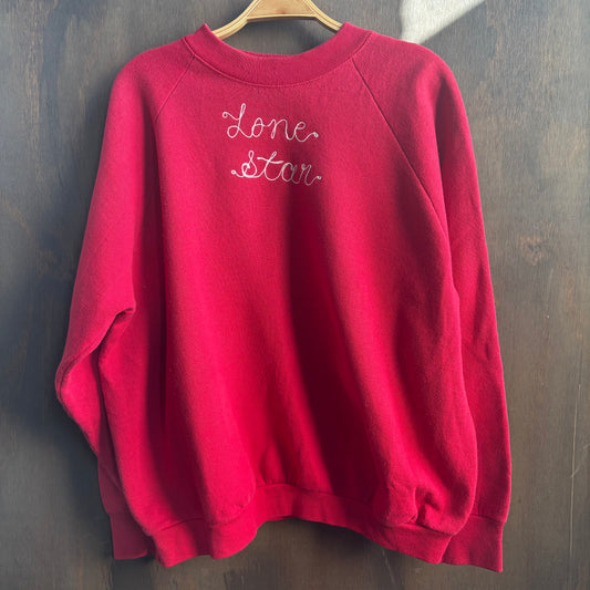 Custom Red "Lone Star" Sweatshirt