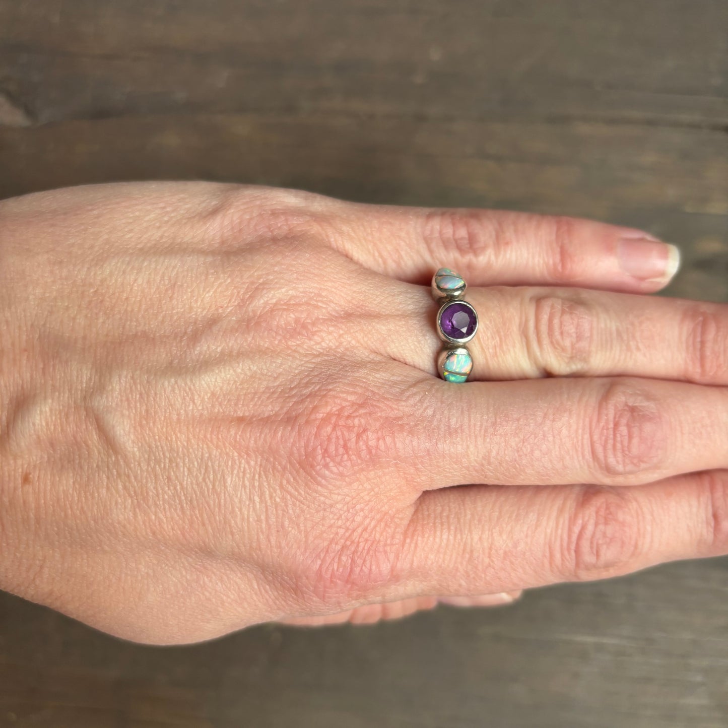 Sterling Silver Ring with Purple Stone