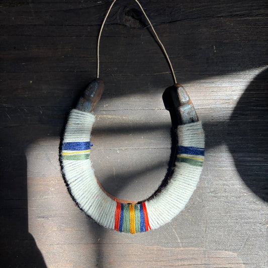 White Thread Wrapped Hanging Horseshoe