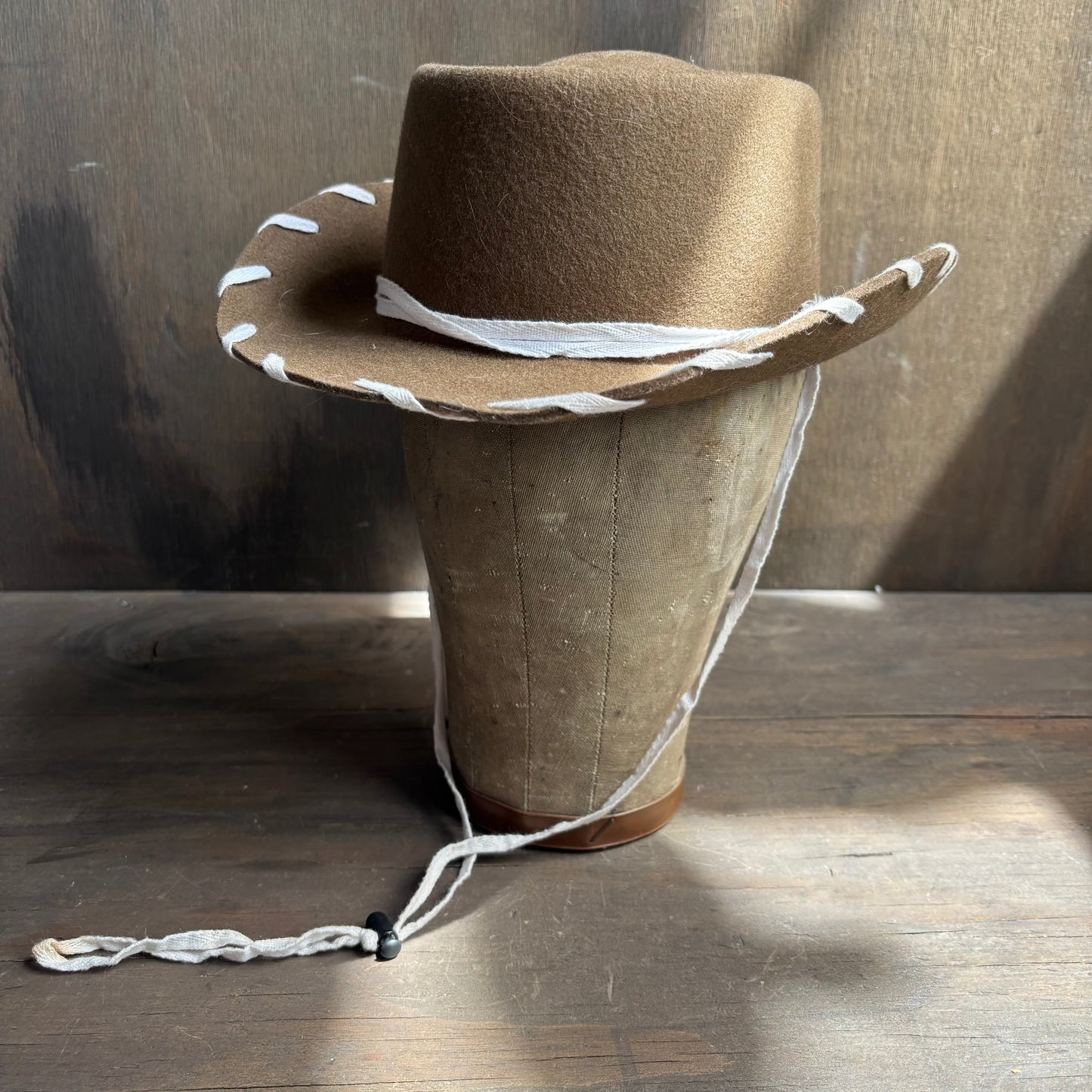 Kids Brown Hat with Stitching