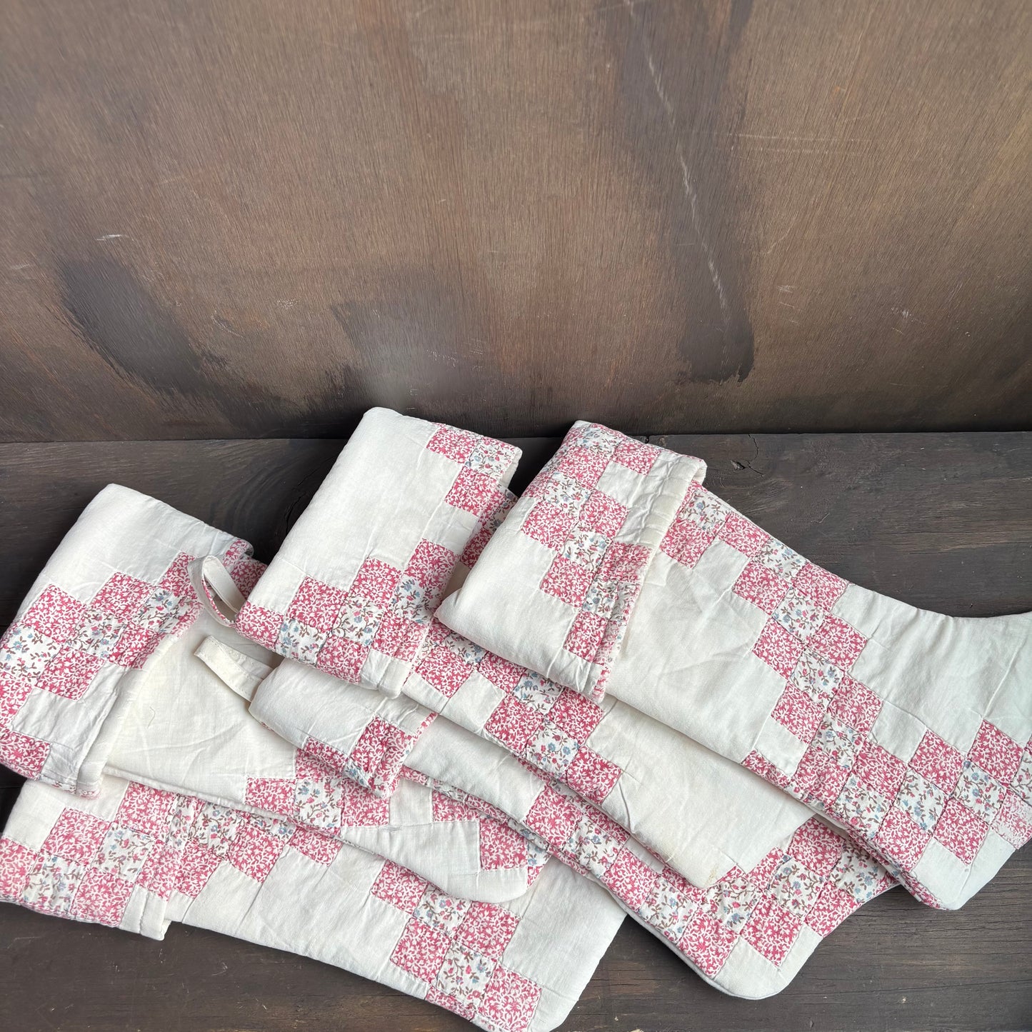 Vintage Pink Floral Quilt Stocking