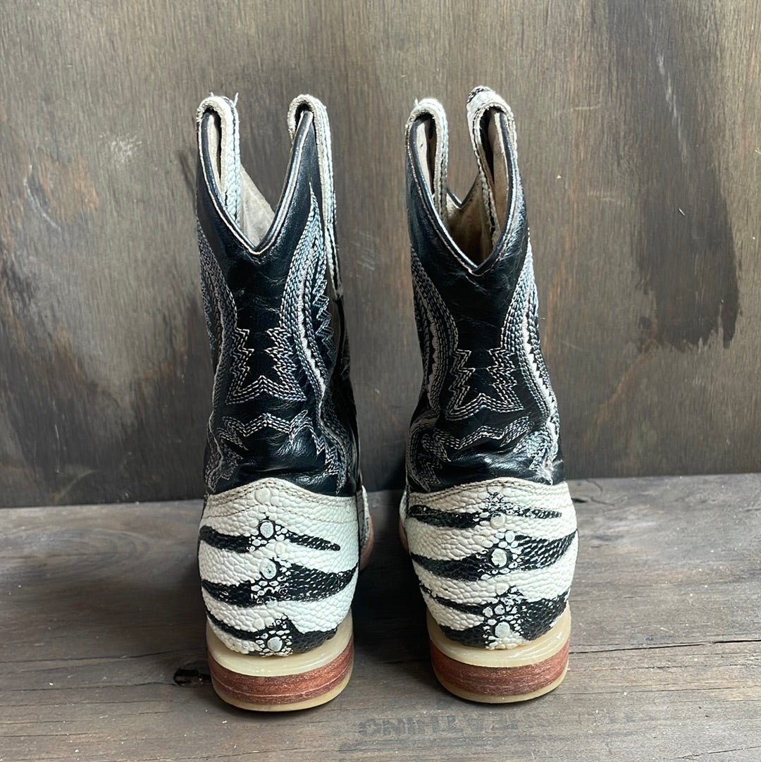 Kids Zebra Print on Crocodile Boots