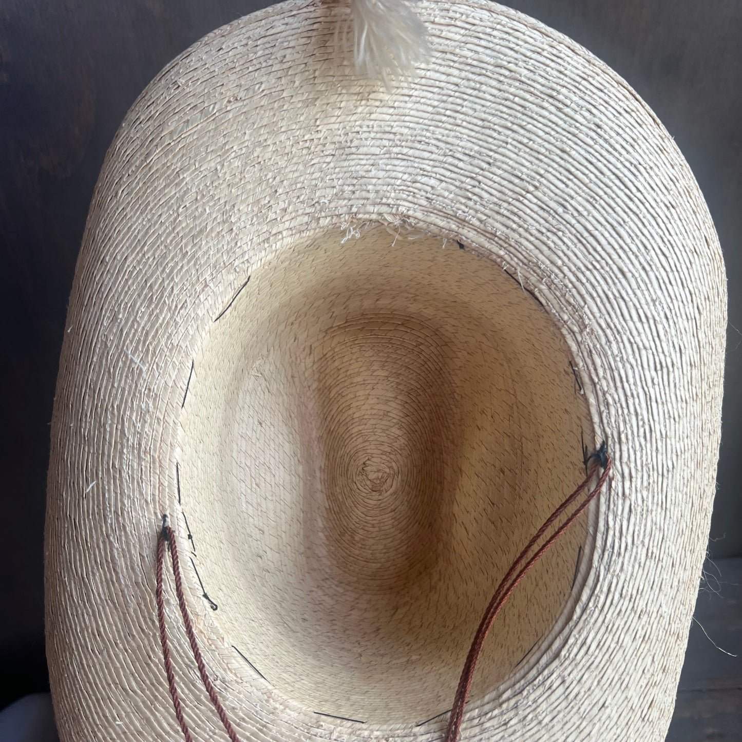 Straw Hat with Drawstring and Tassel