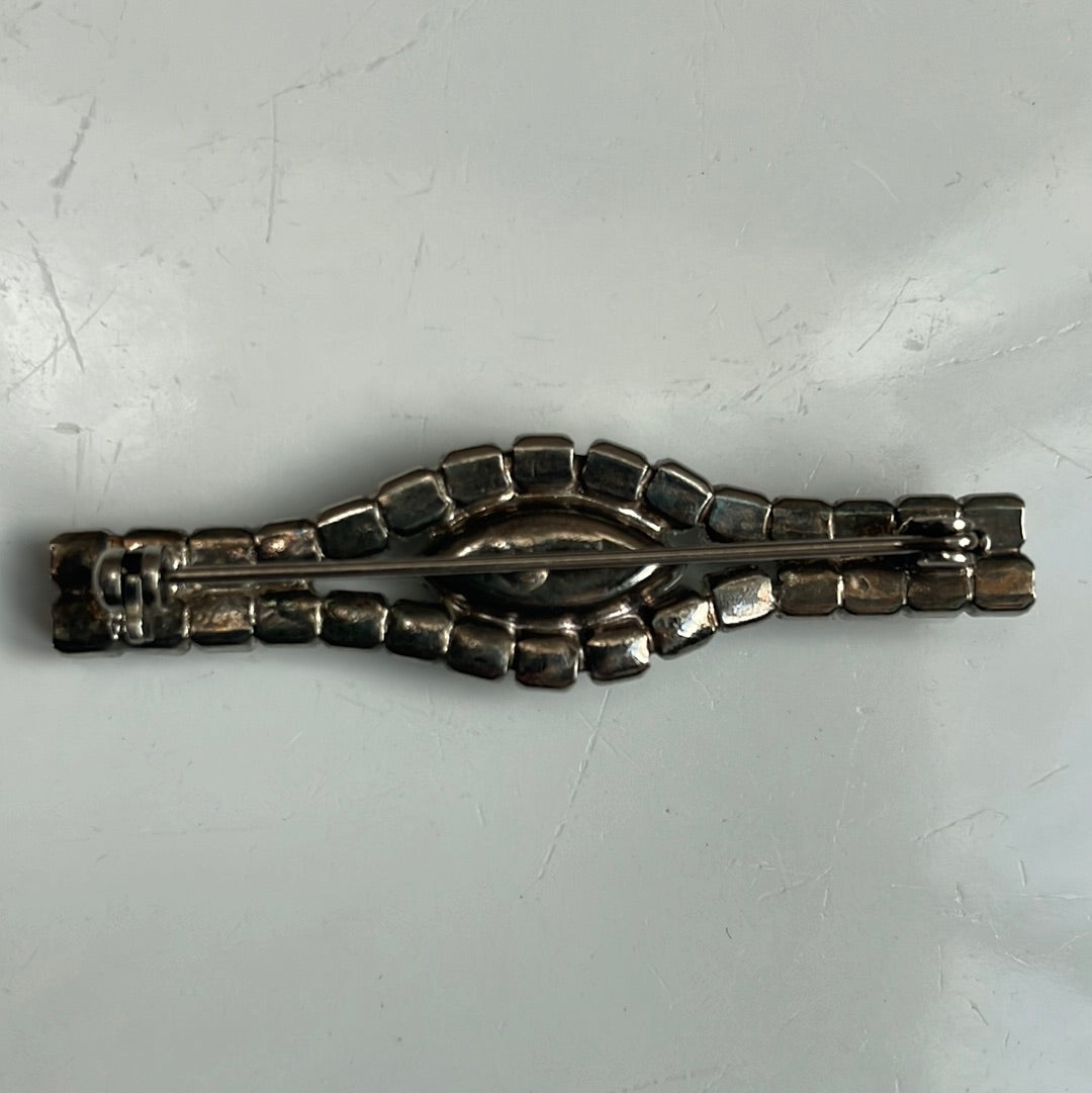 Rhinestone horizontal brooch