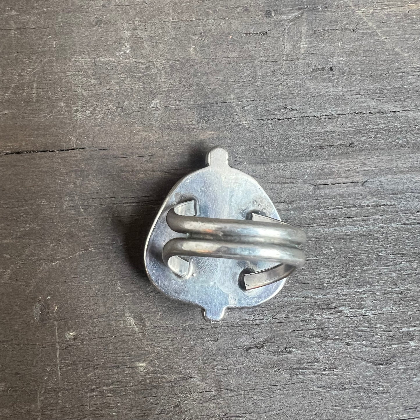 Vintage Sterling Silver and Turquoise Triangle Ring