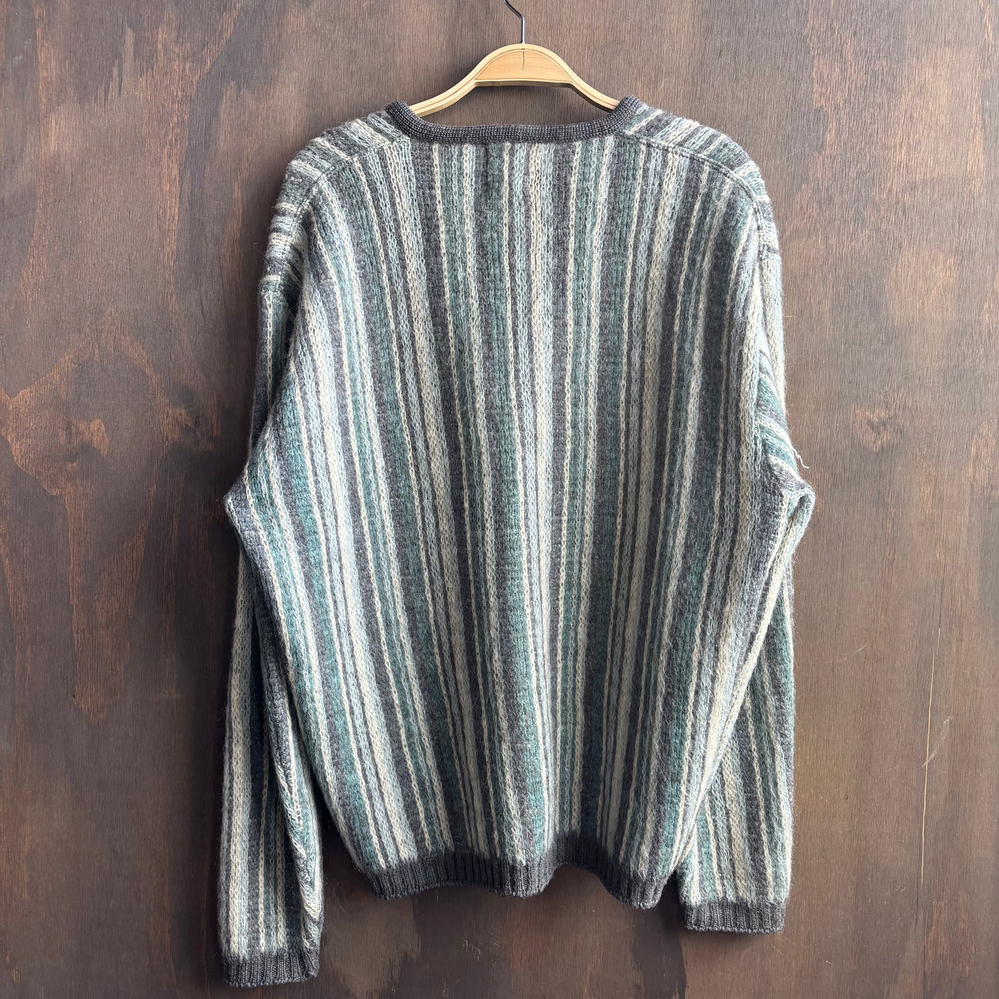 Vintage Striped Zip-Up Cardigan
