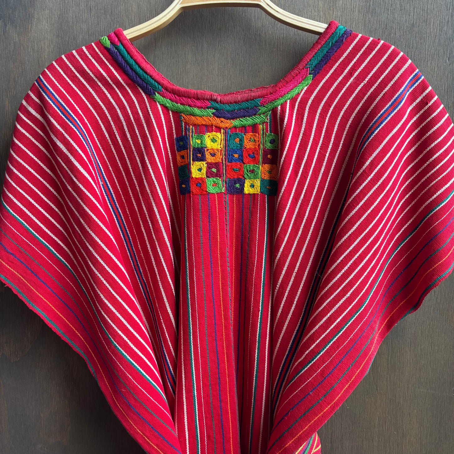 Vintage Red Striped Tunic with Tie