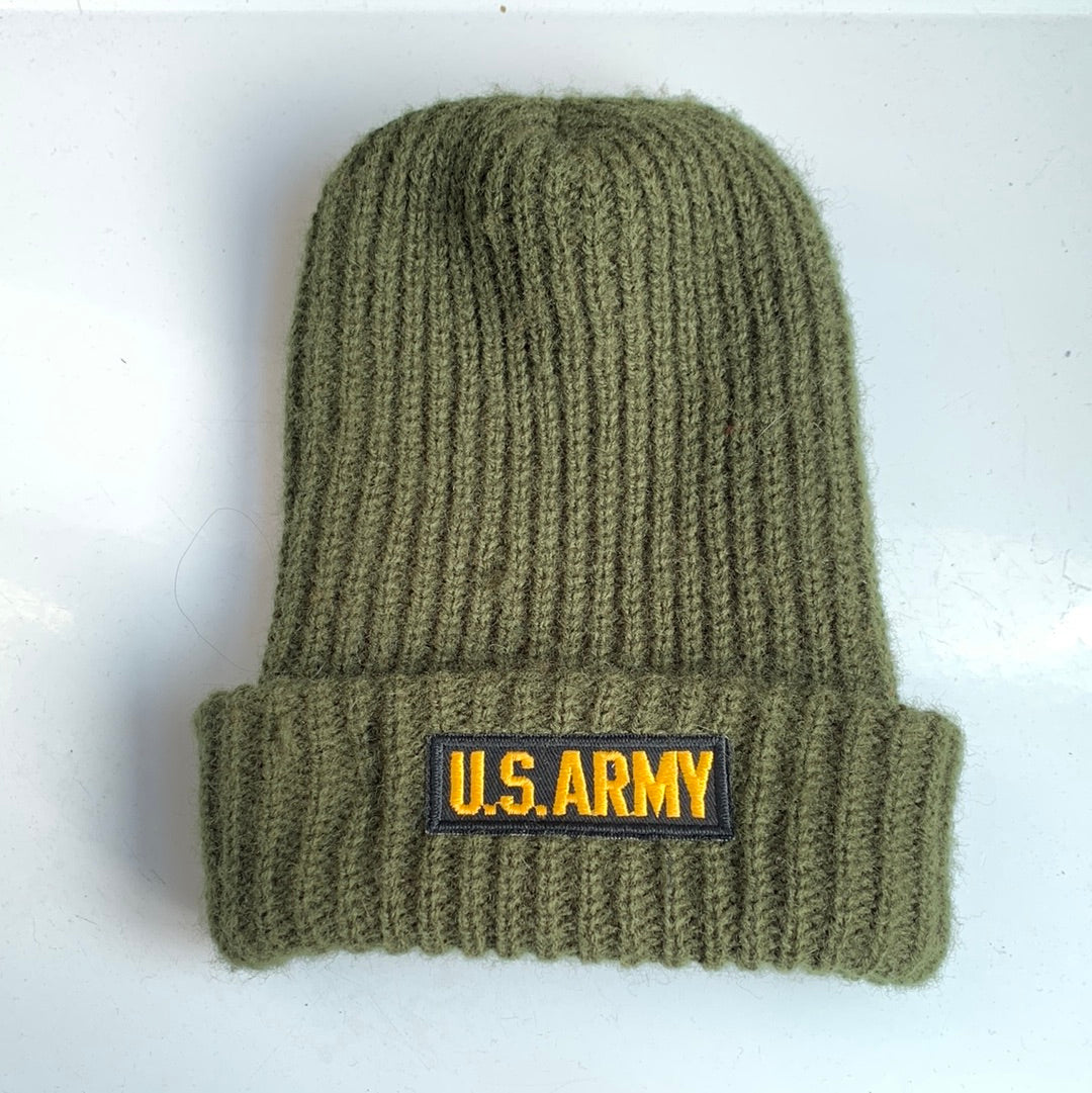 Army green knit beanie