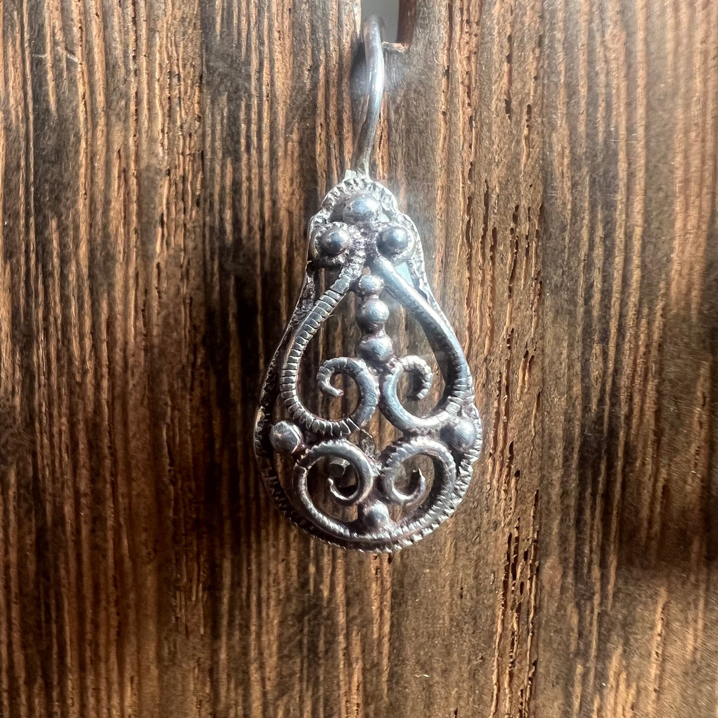 Vintage Carved Silver Earrings