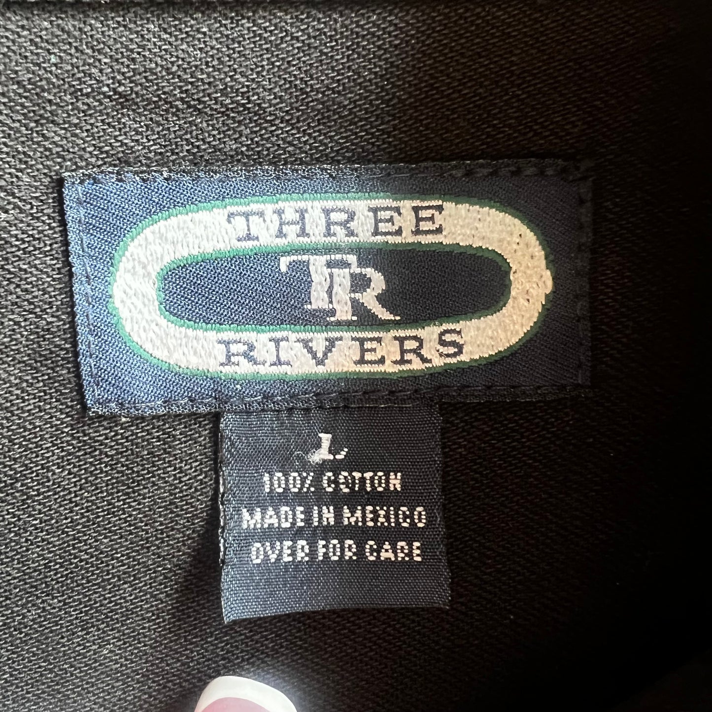 Three Rivers Black Button Down