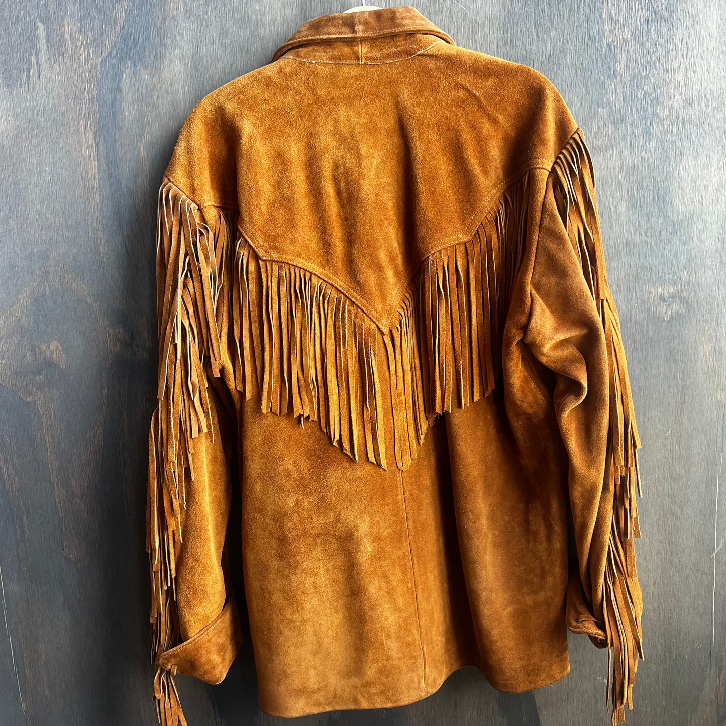 Leather City Brown Fringe Coat