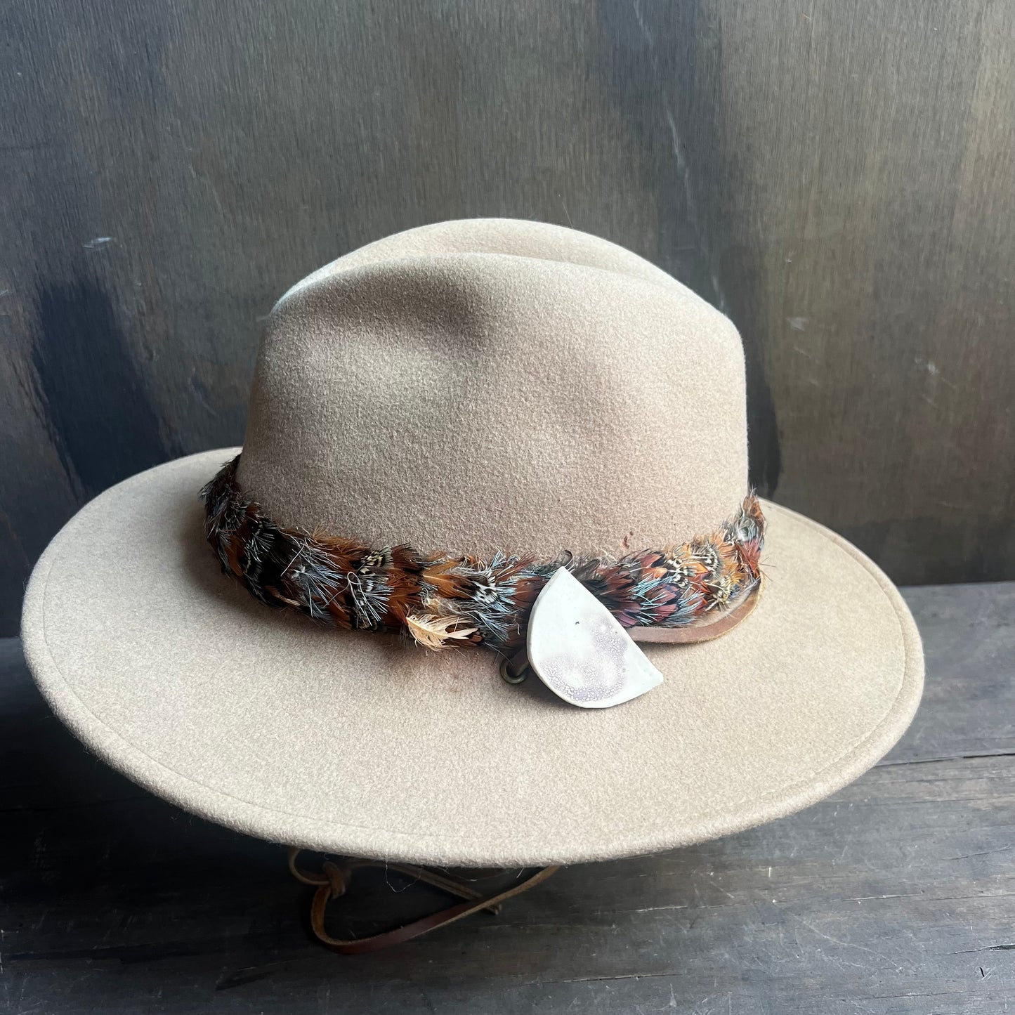 Brixton Brown Hat with Feather Hat Band