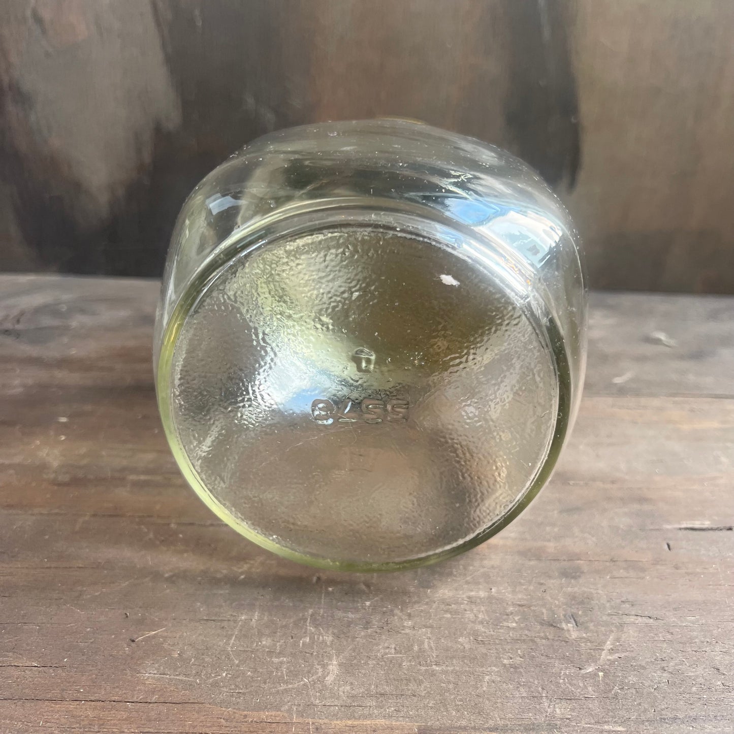 Glass Jar with Yellow Lid