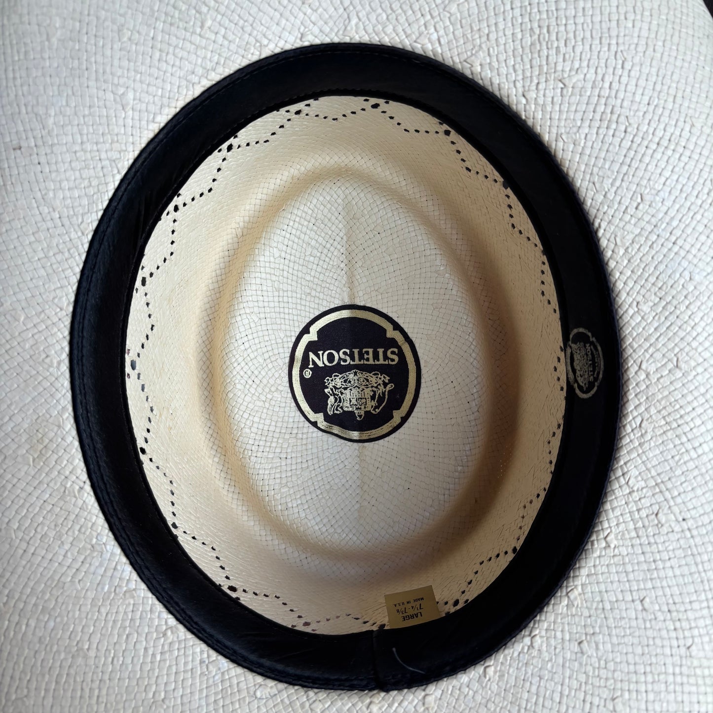 Stetson Straw Hat with Plaid Band