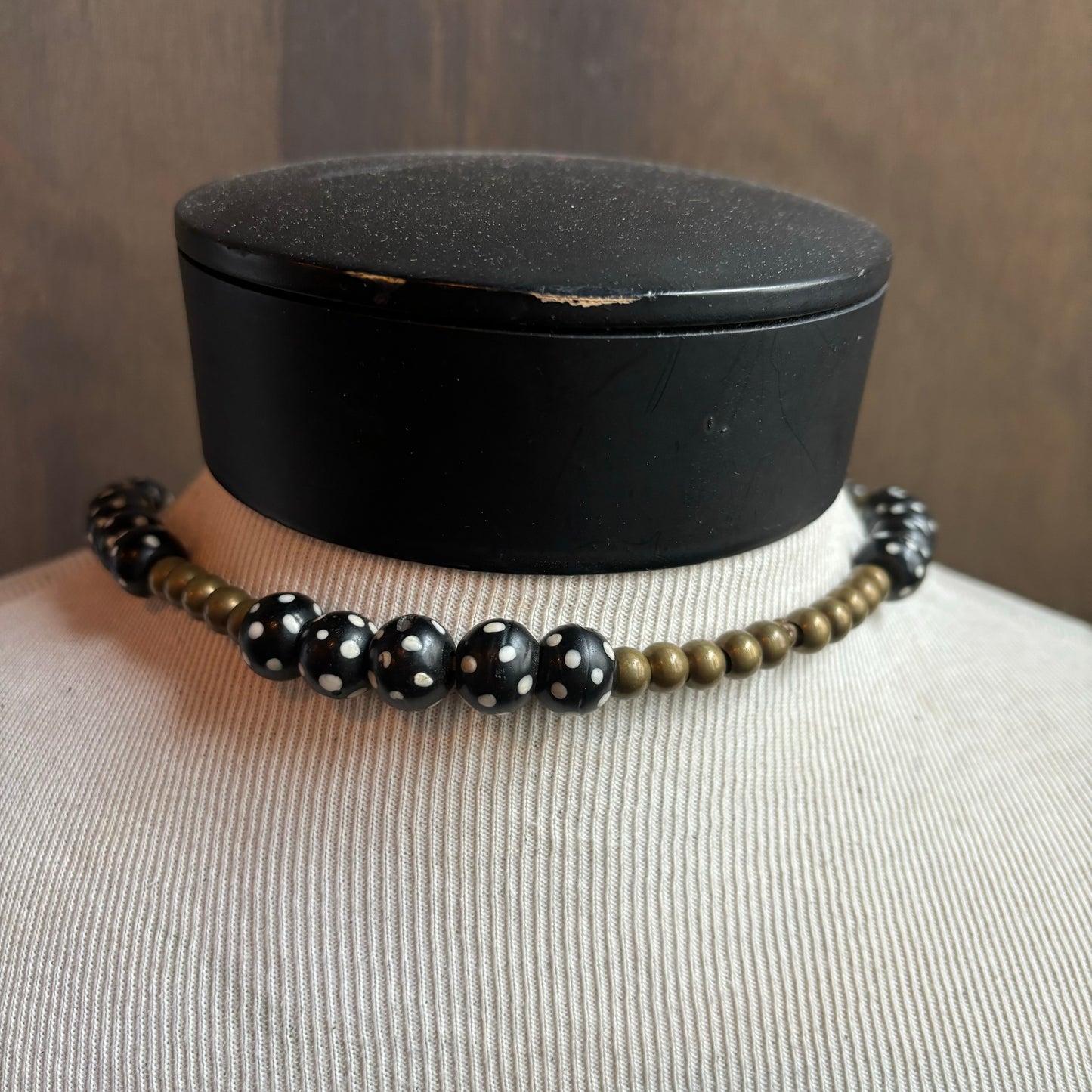 Brass Turtle Beaded Necklace