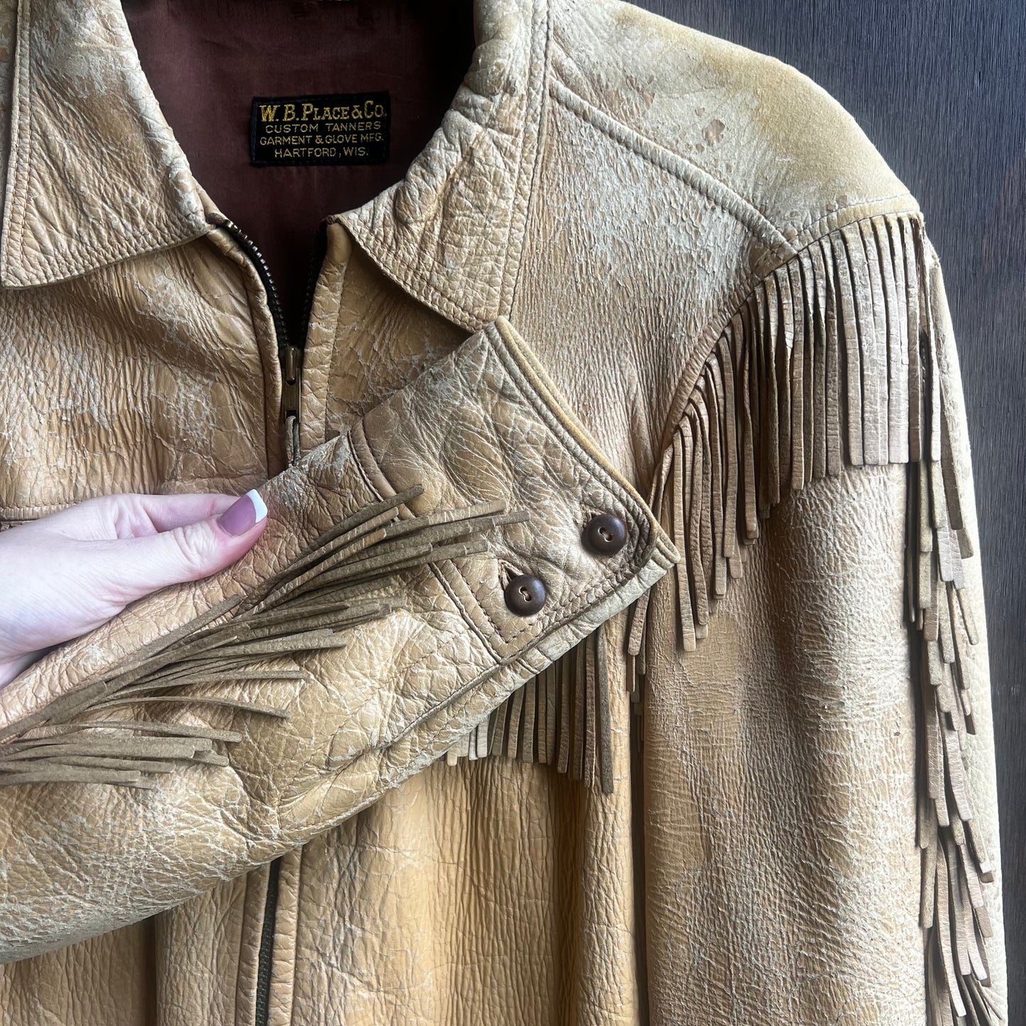 W.B Places & Co. Leather Fringe Jacket