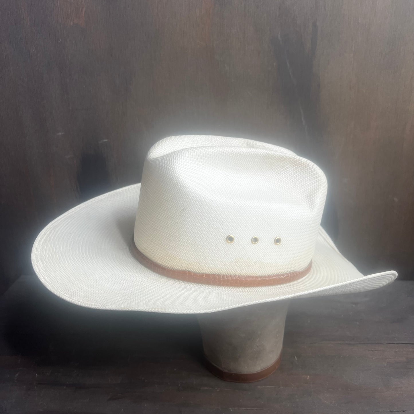 Resistol Straw Hat with Brown Hat Band