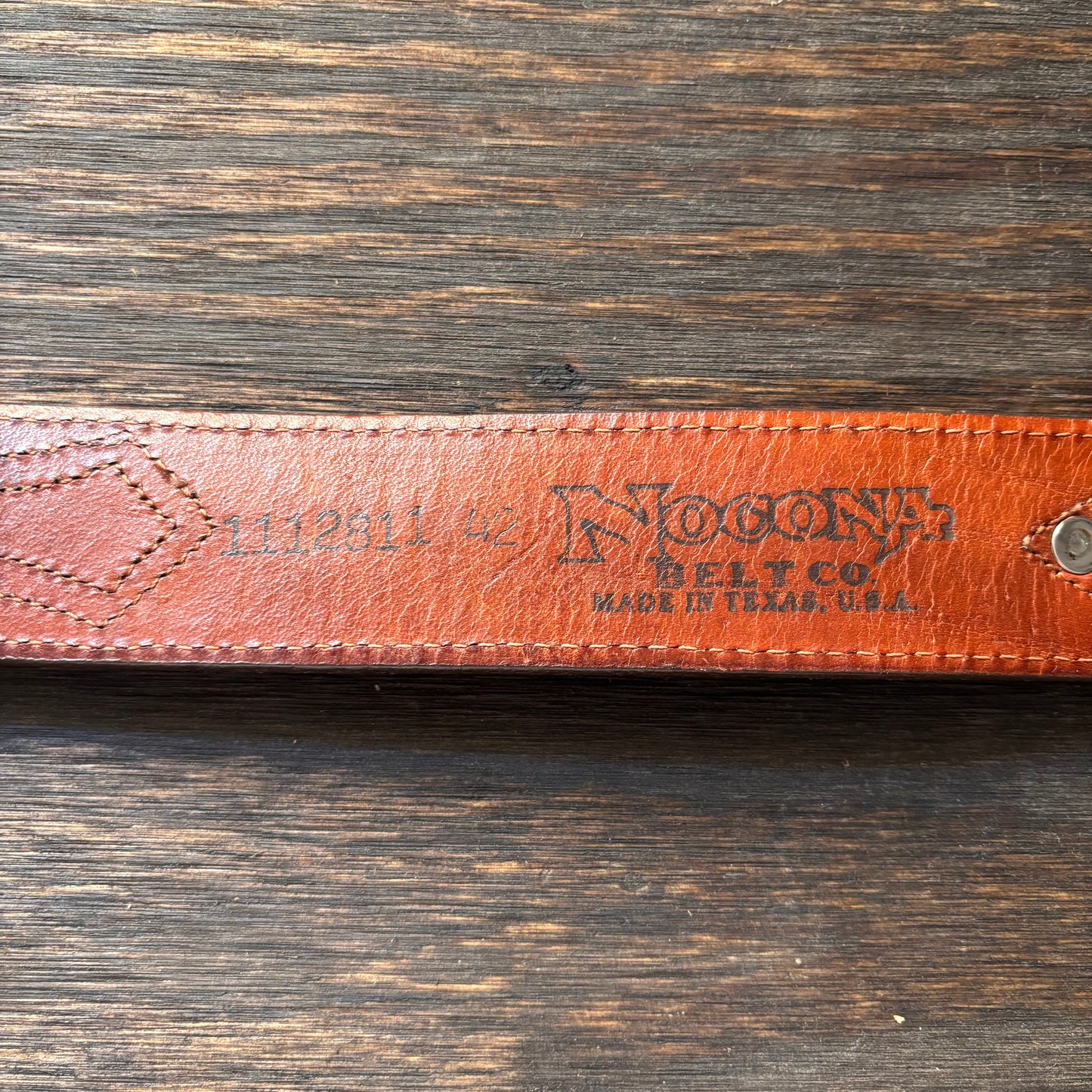 Vintage Nocona Brown Roughout Belt